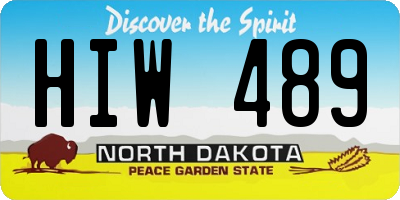 ND license plate HIW489