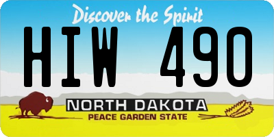 ND license plate HIW490