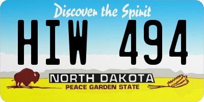 ND license plate HIW494