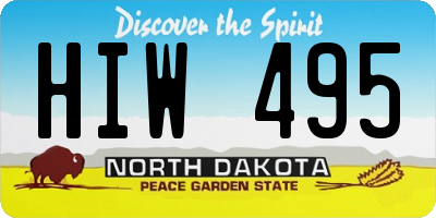 ND license plate HIW495