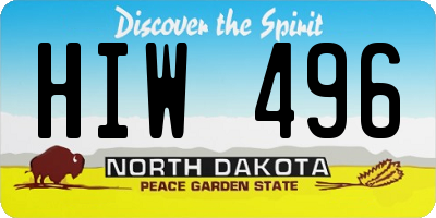 ND license plate HIW496