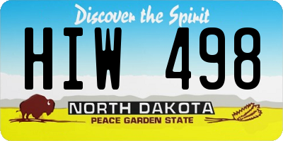 ND license plate HIW498