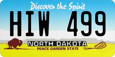 ND license plate HIW499