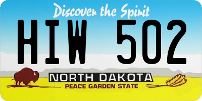 ND license plate HIW502