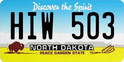 ND license plate HIW503