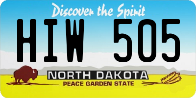 ND license plate HIW505