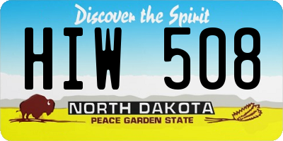 ND license plate HIW508