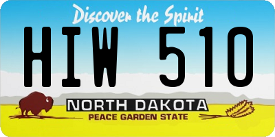 ND license plate HIW510