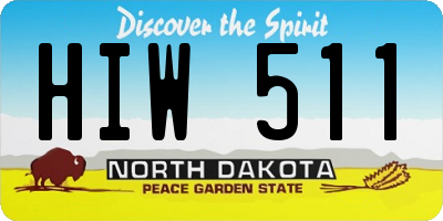 ND license plate HIW511