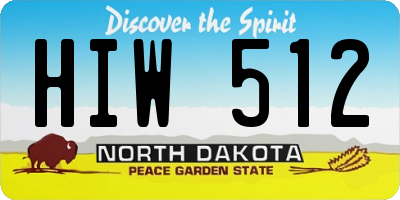 ND license plate HIW512