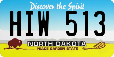 ND license plate HIW513