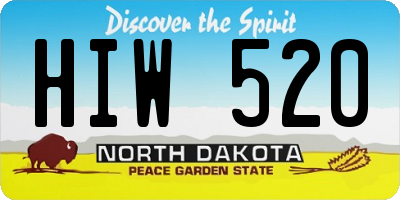 ND license plate HIW520