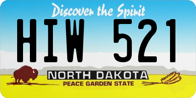 ND license plate HIW521