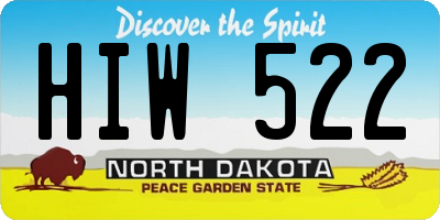 ND license plate HIW522