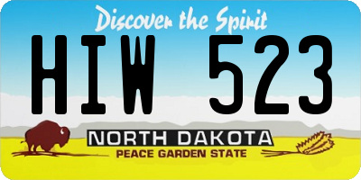 ND license plate HIW523