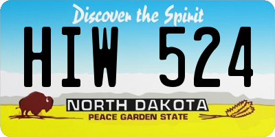 ND license plate HIW524