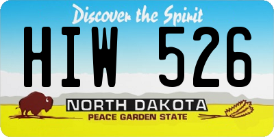 ND license plate HIW526