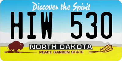 ND license plate HIW530