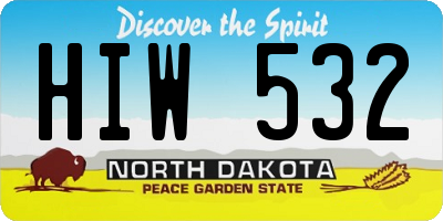 ND license plate HIW532