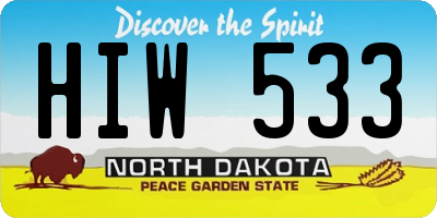 ND license plate HIW533