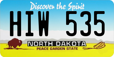 ND license plate HIW535