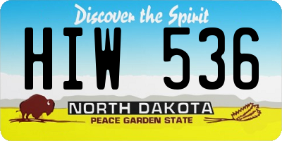 ND license plate HIW536