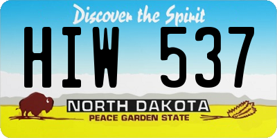 ND license plate HIW537