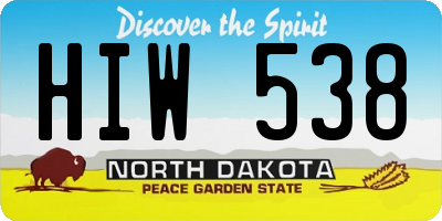 ND license plate HIW538