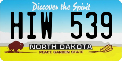 ND license plate HIW539