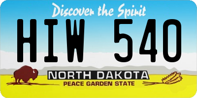 ND license plate HIW540