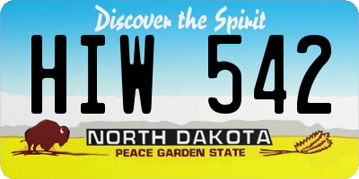 ND license plate HIW542