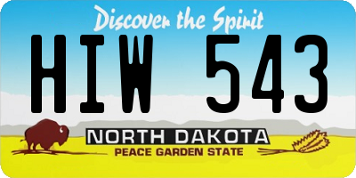 ND license plate HIW543