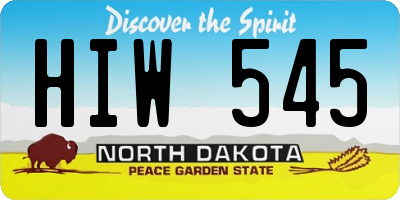 ND license plate HIW545