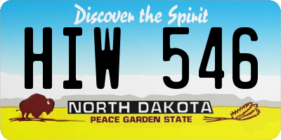 ND license plate HIW546