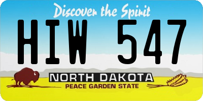 ND license plate HIW547