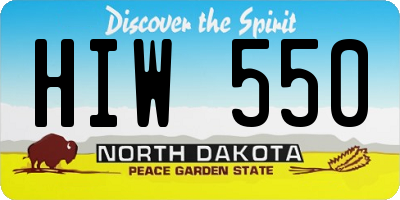 ND license plate HIW550