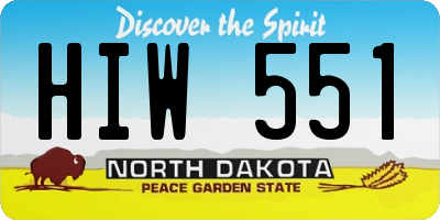 ND license plate HIW551