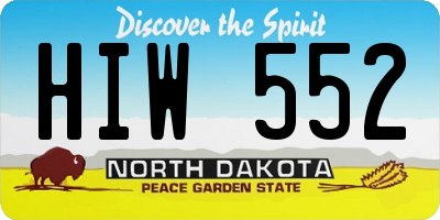 ND license plate HIW552