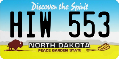 ND license plate HIW553