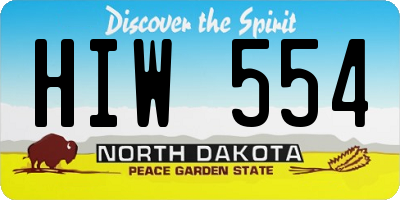 ND license plate HIW554