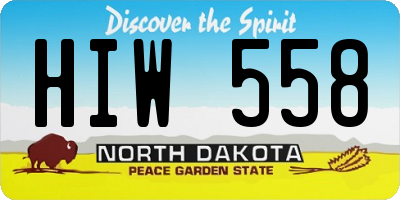 ND license plate HIW558