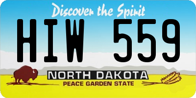 ND license plate HIW559