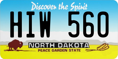 ND license plate HIW560