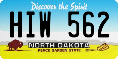 ND license plate HIW562