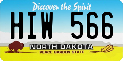 ND license plate HIW566