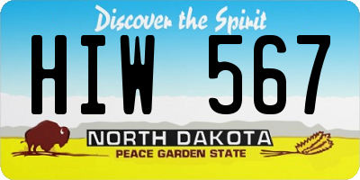 ND license plate HIW567