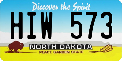 ND license plate HIW573