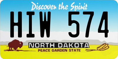 ND license plate HIW574