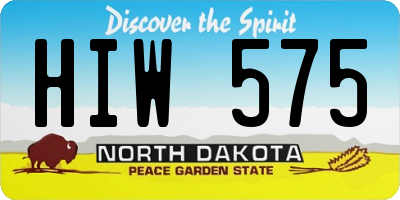 ND license plate HIW575