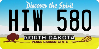 ND license plate HIW580